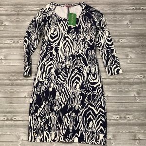 Lilly Pulitzer Preston Dress Navy White zebra